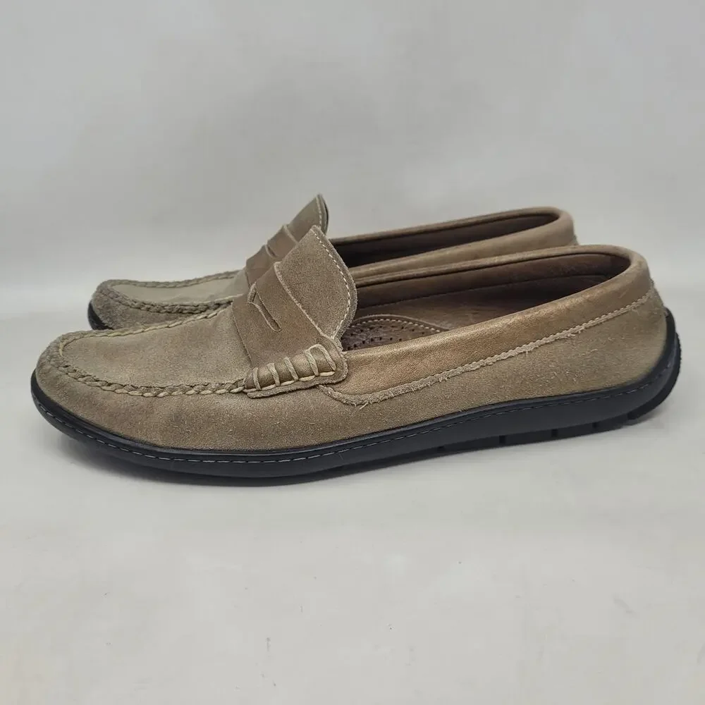 Alden Cape Cod Collection Loafers 9.5W Beige Suede Leather Casual Slip On Preppy